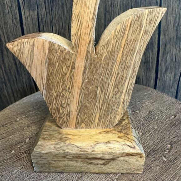 Home Decor Mango Wood Daisy Flower Sitter NEW FAST SHIP - Picture 7 of 7